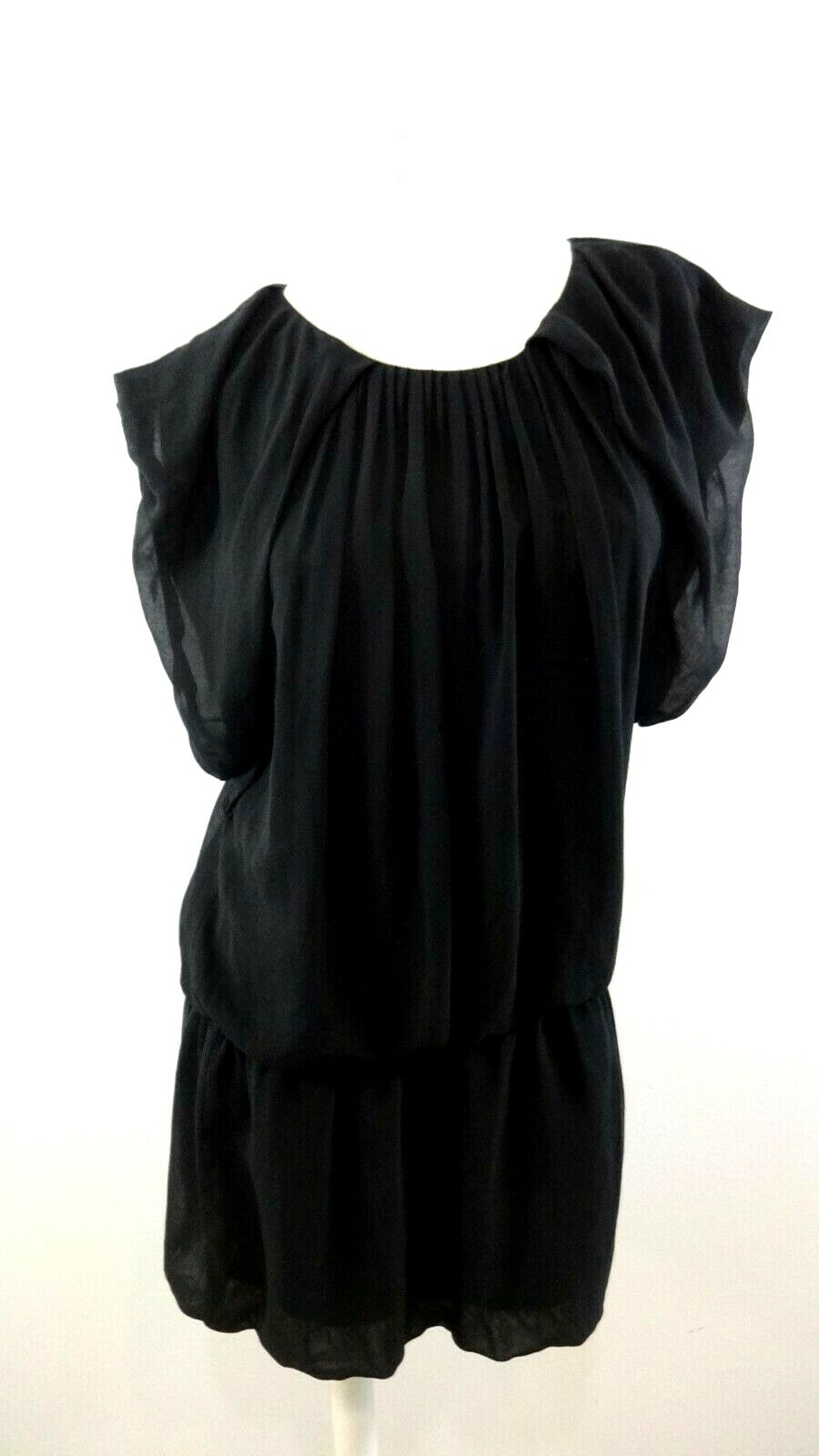 zara black chiffon dress